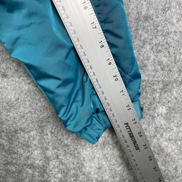 Vintage Roffe Ski Jacket Belted Athena Size 10 Ladies Made in USA Teal - Picture 9 of 11